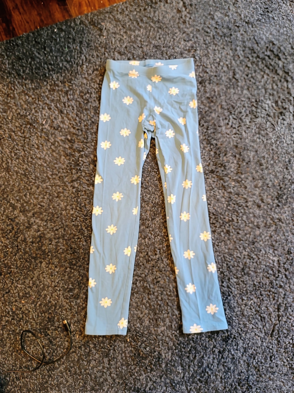 Kids Blue Daisy Print Leggings